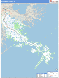 Plaquemines County, LA Zip Code Wall Map