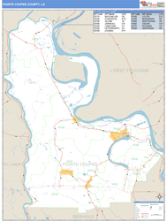 Pointe Coupee County, LA Wall Map