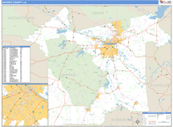 Rapides County, LA Zip Code Wall Map