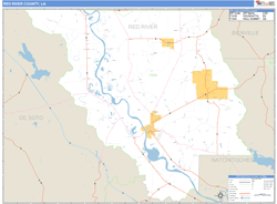 Red River County, LA Zip Code Wall Map