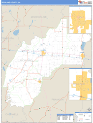 Richland County, LA Zip Code Wall Map
