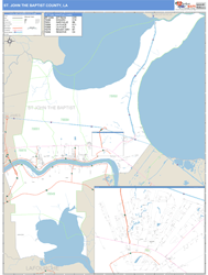 St. John the Baptist County, LA Zip Code Wall Map