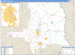 St. Landry County, LA Wall Map