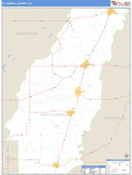 W. Carroll County, LA Wall Map