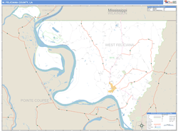 W. Feliciana County, LA Wall Map