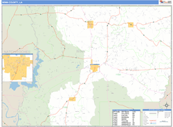 Winn County, LA Zip Code Wall Map