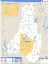 Androscoggin County, ME Wall Map