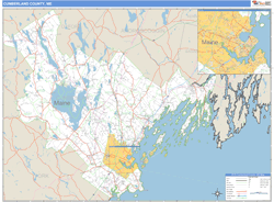 Cumberland County, ME Zip Code Wall Map