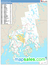 Hancock County, ME Zip Code Wall Map