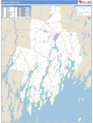 Lincoln County, ME Zip Code Wall Map