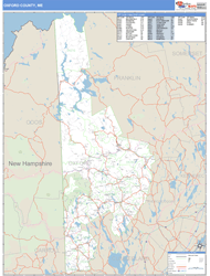 Oxford County, ME Zip Code Wall Map