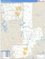 Penobscot County, ME Zip Code Wall Map