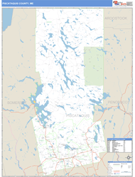 Piscataquis County, ME Zip Code Wall Map