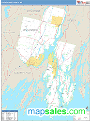 Sagadahoc County, ME Zip Code Wall Map