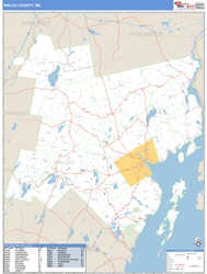 Waldo County, ME Zip Code Wall Map