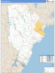 York County, ME Zip Code Wall Map