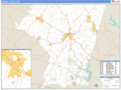 Carroll County, MD Zip Code Wall Map