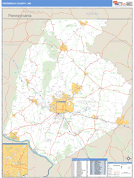 Frederick County, MD Zip Code Wall Map