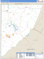 Garrett County, MD Zip Code Wall Map