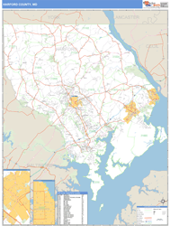 Harford County, MD Zip Code Wall Map