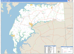 Kent County, MD Zip Code Wall Map