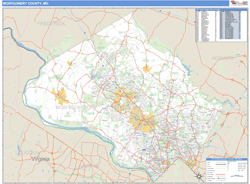 Montgomery County, MD Zip Code Wall Map