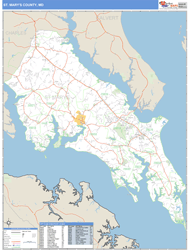 St. Mary's County, MD Zip Code Wall Map