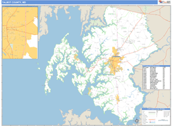 Talbot County, MD Zip Code Wall Map