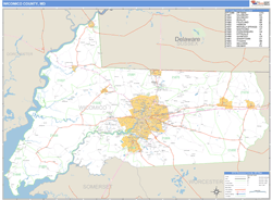 Wicomico County, MD Zip Code Wall Map