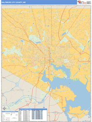 Baltimore City County, MD Wall Map