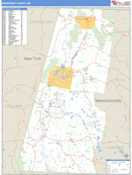 Berkshire County, MA Zip Code Wall Map
