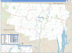 Franklin County, MA Zip Code Wall Map