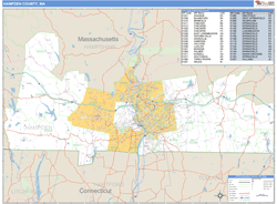 Hampden County, MA Wall Map