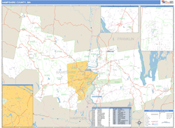 Hampshire County, MA Zip Code Wall Map