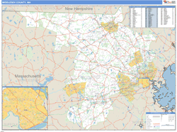 Middlesex County, MA Zip Code Wall Map