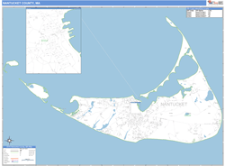 Nantucket County, MA Zip Code Wall Map