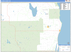 Alcona County, MI Zip Code Wall Map