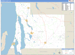 Antrim County, MI Zip Code Wall Map