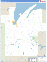 Baraga County, MI Zip Code Wall Map