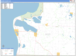 Benzie County, MI Zip Code Wall Map