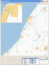 Berrien County, MI Zip Code Wall Map