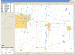 Calhoun County, MI Zip Code Wall Map