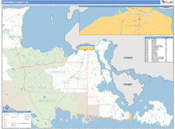 Chippewa County, MI Zip Code Wall Map