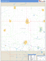 Clinton County, MI Zip Code Wall Map