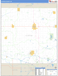 Clinton County, MI Wall Map