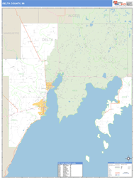 Delta County, MI Zip Code Wall Map