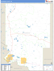 Dickinson County, MI Zip Code Wall Map