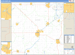 Eaton County, MI Zip Code Wall Map