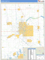 Genesee County, MI Wall Map