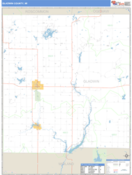 Gladwin County, MI Zip Code Wall Map